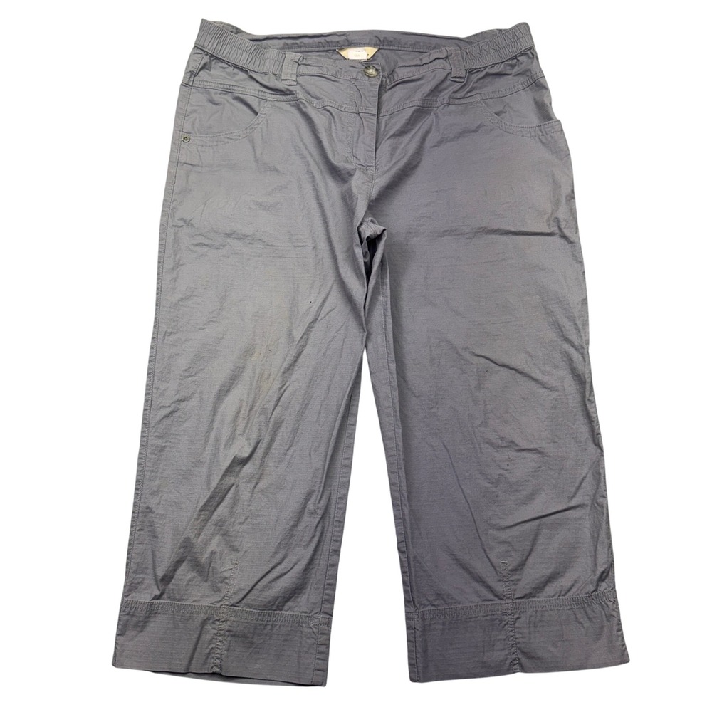Woolrich Women's Capri Pants Gray Cotton Blend Casual Comfortable Sz 16P Fit 37"